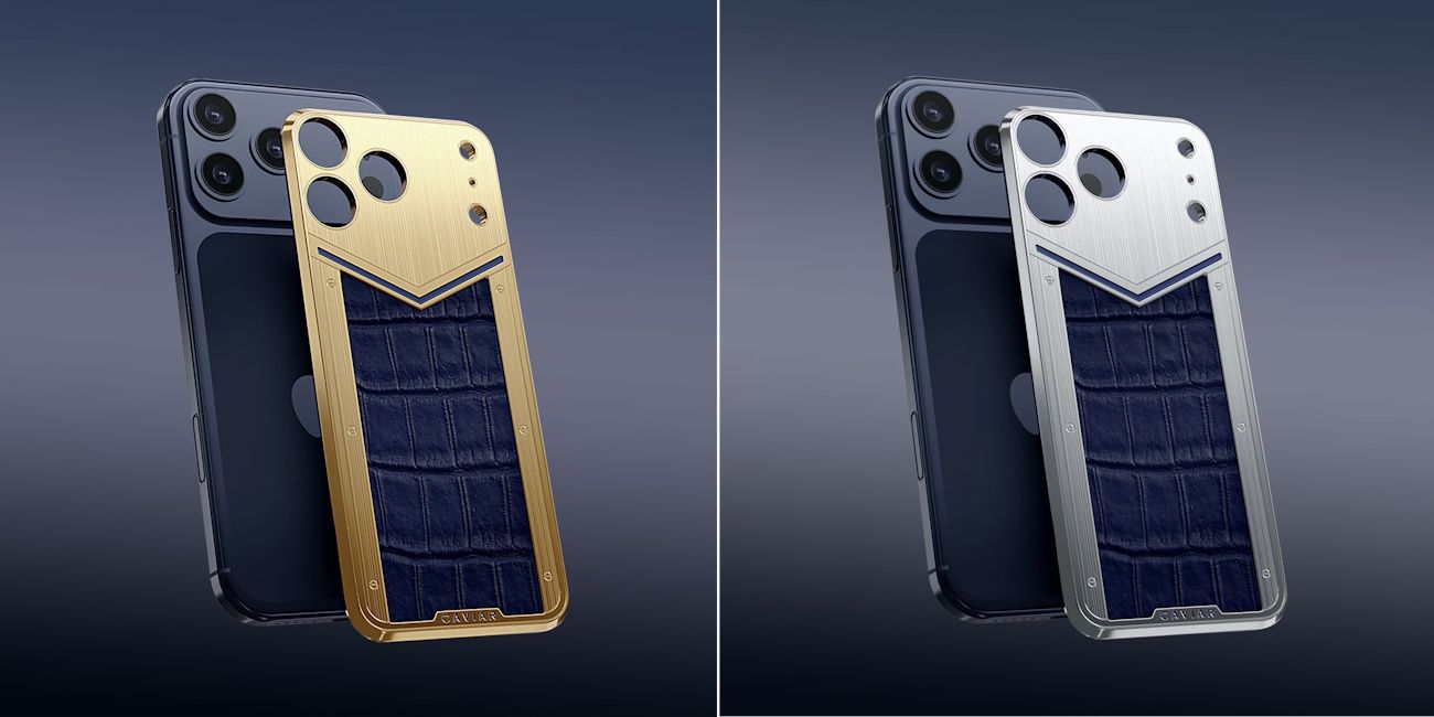 iPhone 17 Pro Max Caviar snap-on magnetic backplate with crocodile leather