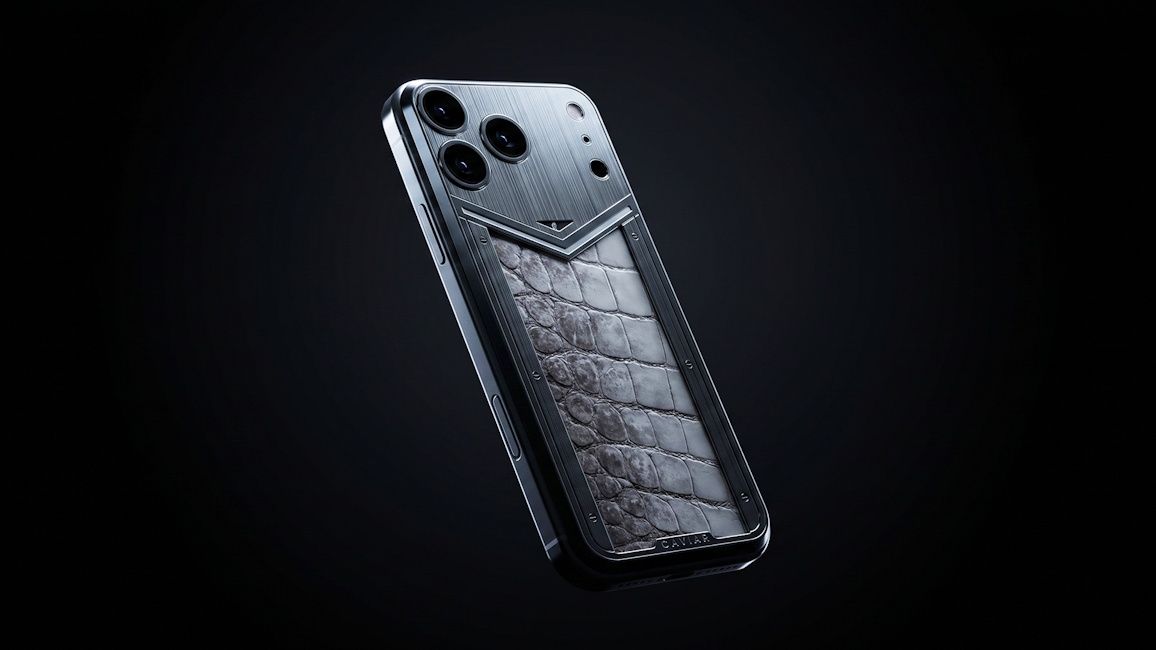 iPhone 17 Pro Max Caviar snap-on magnetic backplate with T-Rex fossil