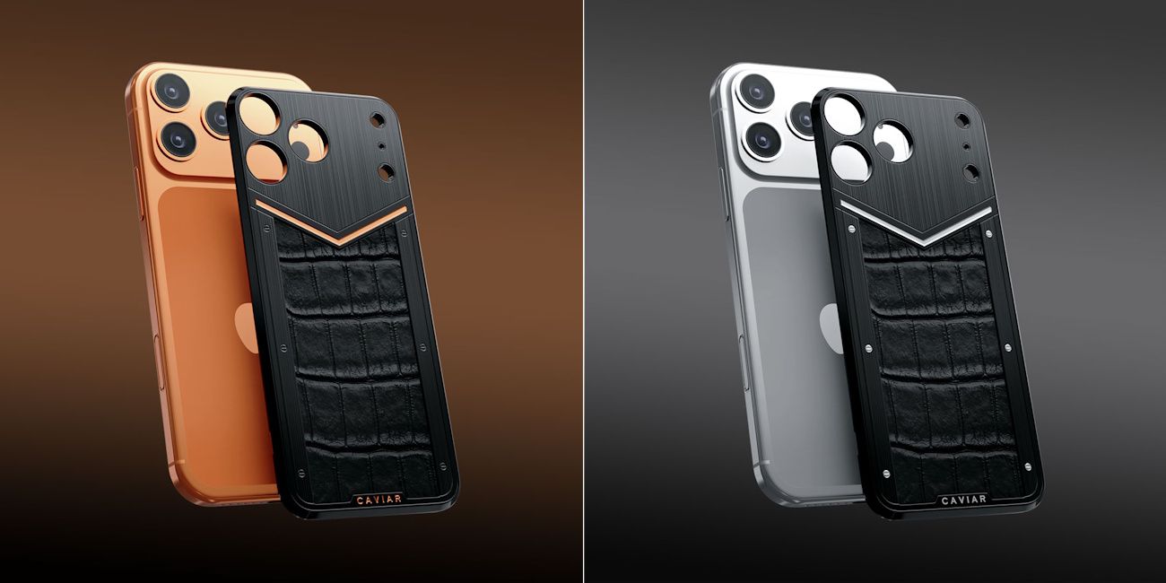 iPhone 17 Pro Max Caviar snap-on magnetic backplate with crocodile leather