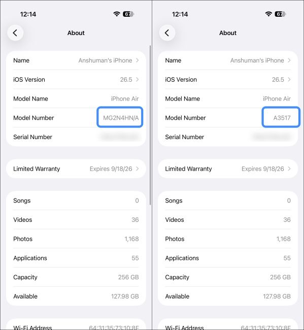 Check iPhone Model Number in Settings About Page Check iPhone Model Number in Settings About Page