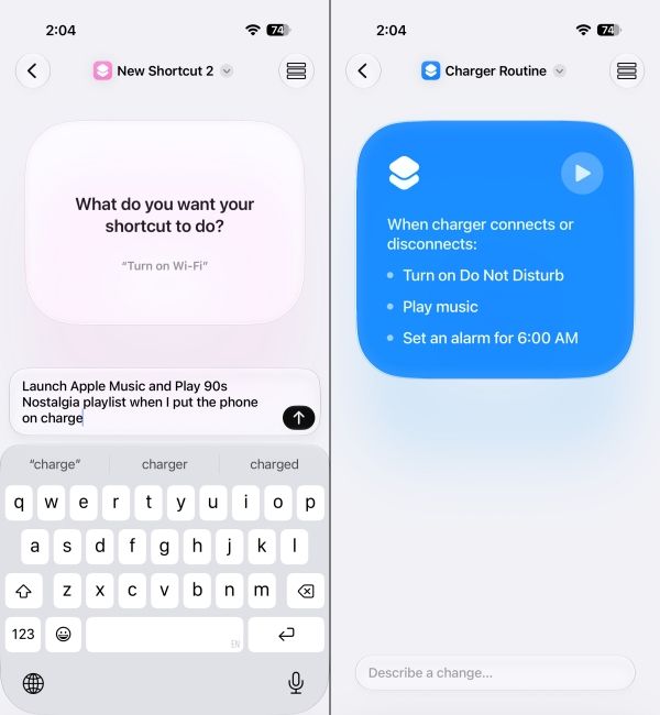 Creating a more involved Shortcut with Describe a shortcut feature on iOS 27 Creating a more involved Shortcut with Describe a shortcut feature on iOS 27