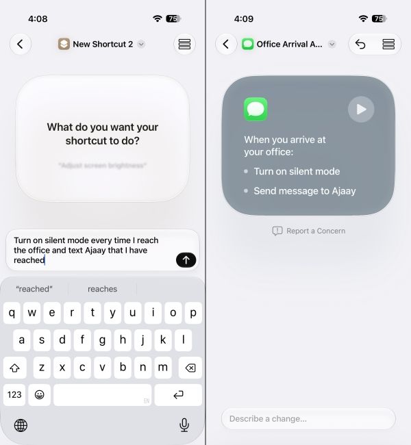 Creating a multi step shortcut in iOS 27 using Apple Intelligence