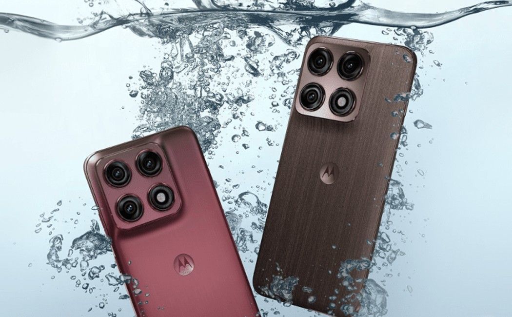 Motorola Edge 70 Pro+ from the back submerged under water
