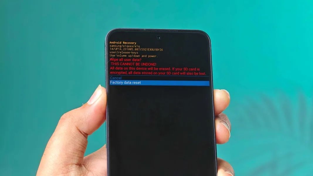 image showing recovery menu on an android phone with factory reset option