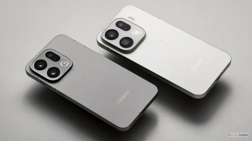 Oppo Find X9 smartphones in white and grey