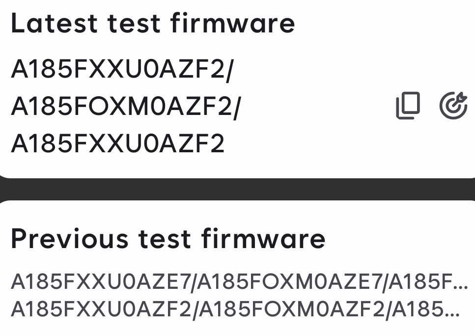 Samsung Firmware version for Galaxy A18 smartphone Samsung Firmware version for Galaxy A18 smartphone
