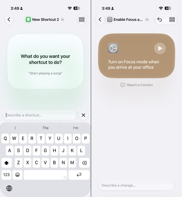 New Describe Shortcuts feature in iOS 27 New Describe Shortcuts feature in iOS 27