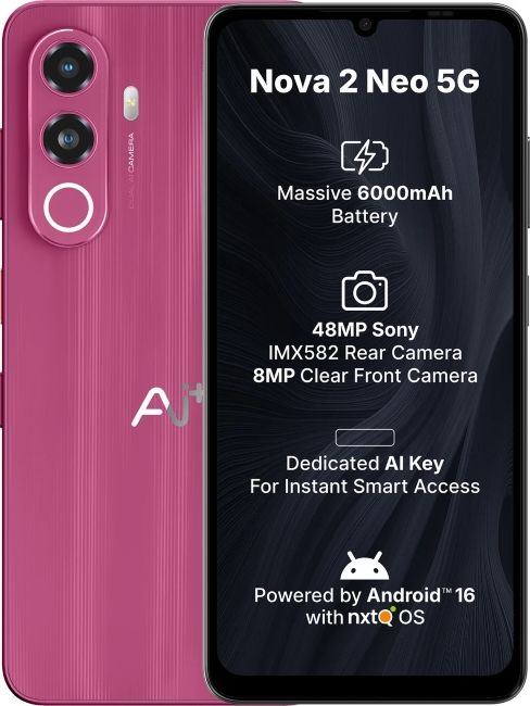 Ai+ Nova 2 Neo smartphone in purple colourway Ai+ Nova 2 Neo smartphone in purple colourway