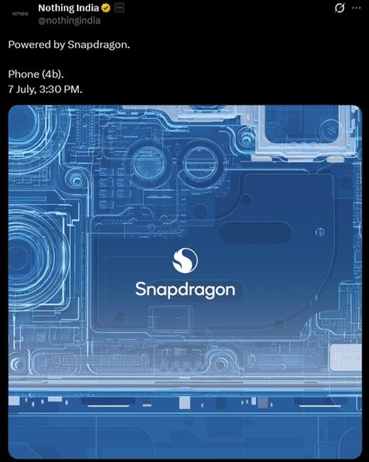 Nothing India post confirming Snapdragon chipset for Phone 4b
