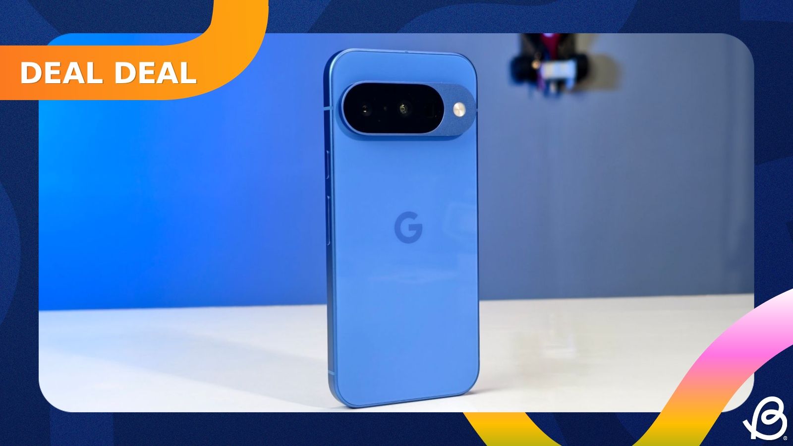 Google Pixel 10 smartphone in indigo from the back