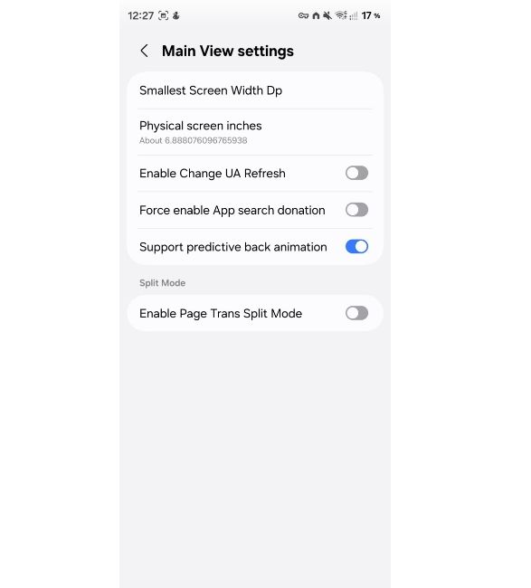 One UI 9.0 browser app with support for predictive back gestures option One UI 9.0 browser app with support for predictive back gestures option