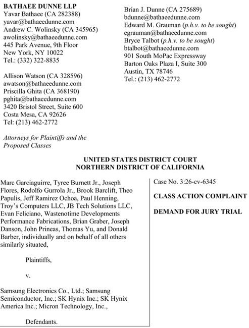 RAM Crisis case document with information about plantiffs and defendants