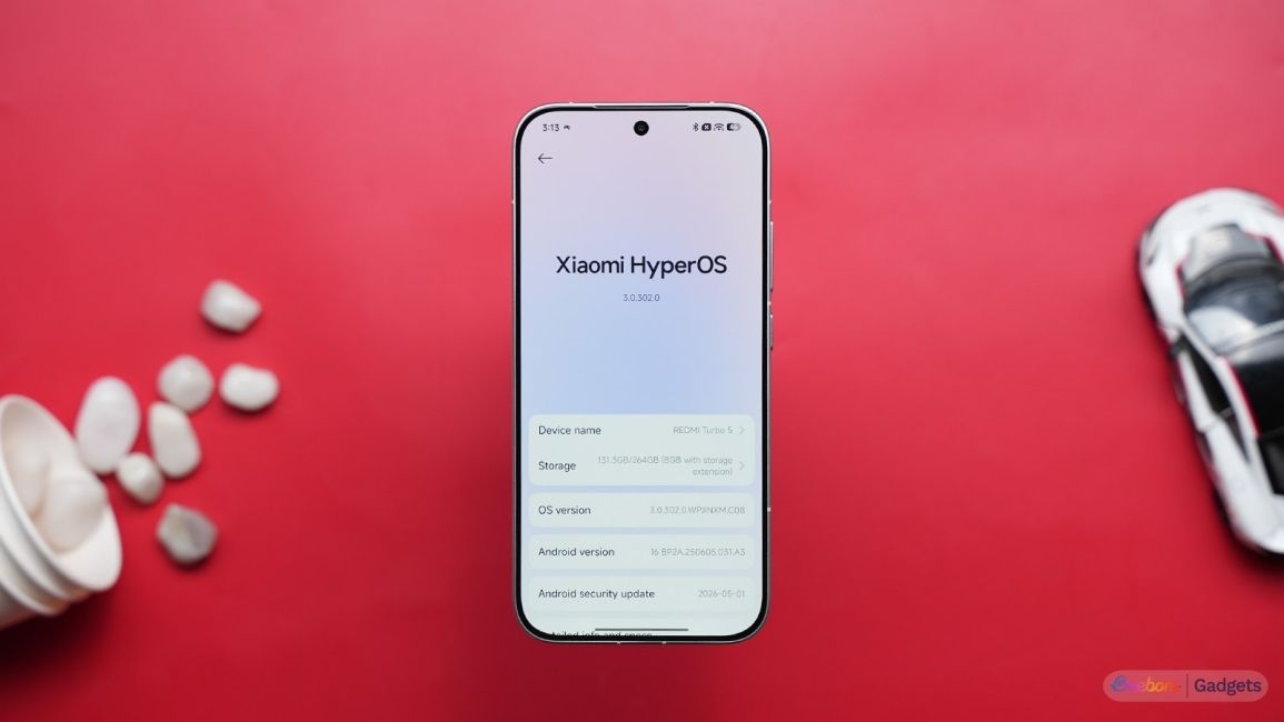Redmi Turbo 5 about phone software page