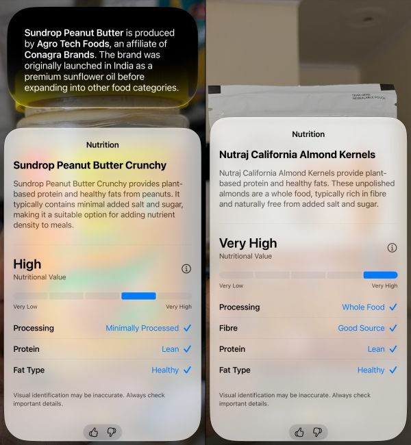 Scanning nutritional value of random food items with the with the Look Up nutrition feature in the iOS 27 Siri camera app Scanning nutritional value of random food items with the with the Look Up nutrition feature in the iOS 27 Siri camera app