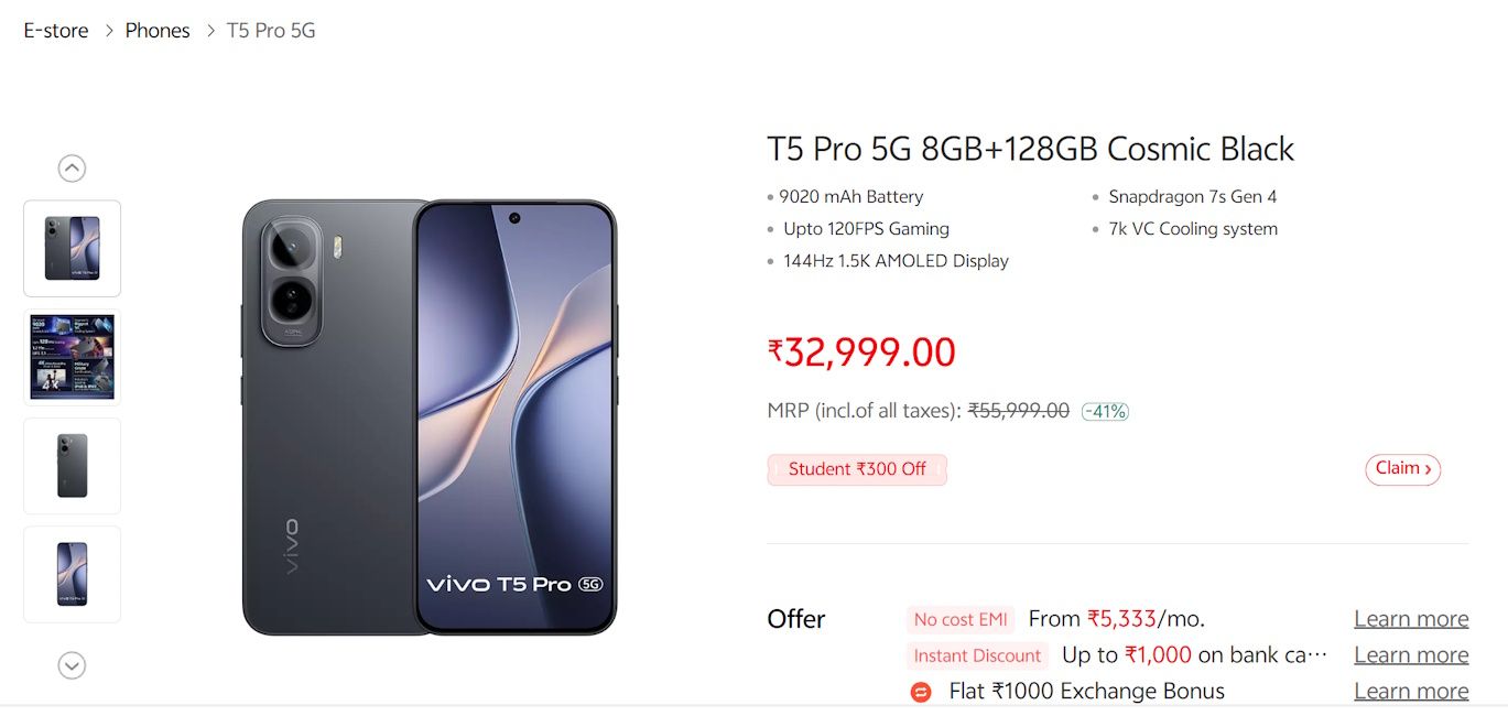 Vivo T5 Pro price hike