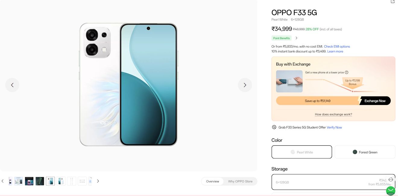 Oppo F33 price hike