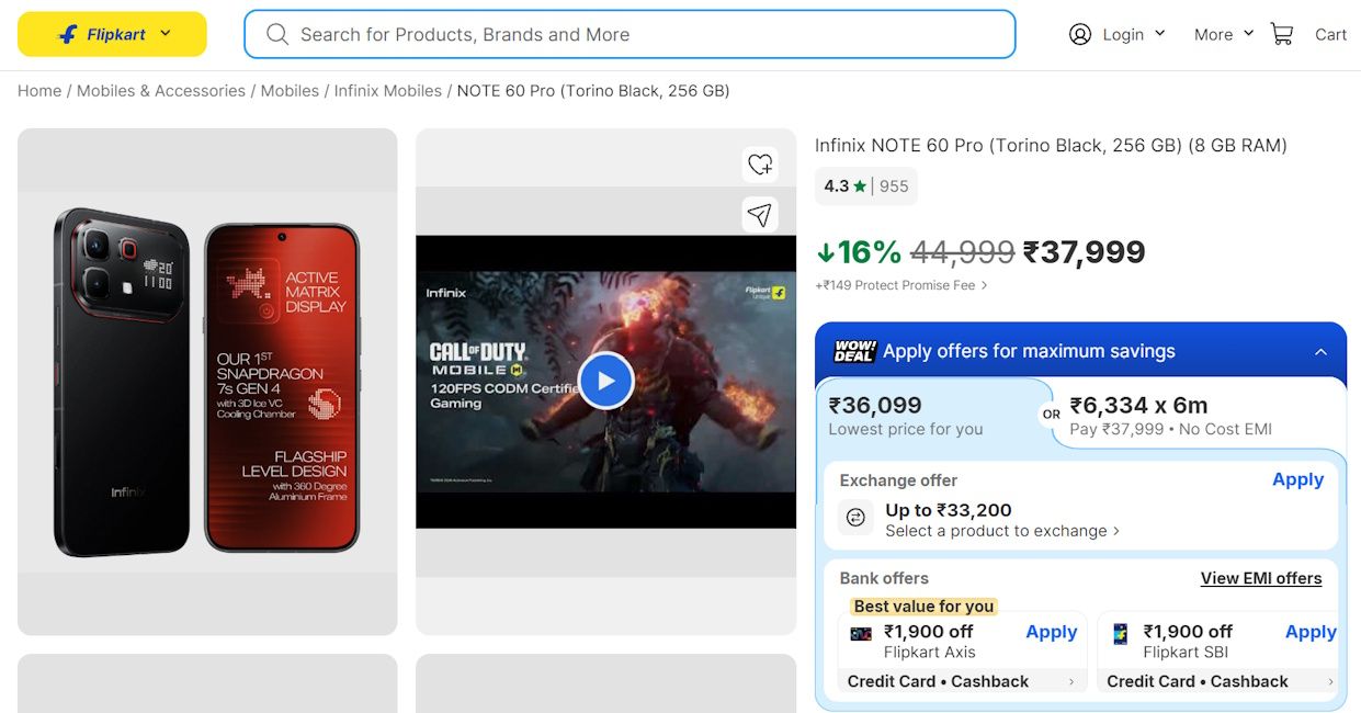 Infinix Note 60 Pro Pininfarina Limited Edition price in India