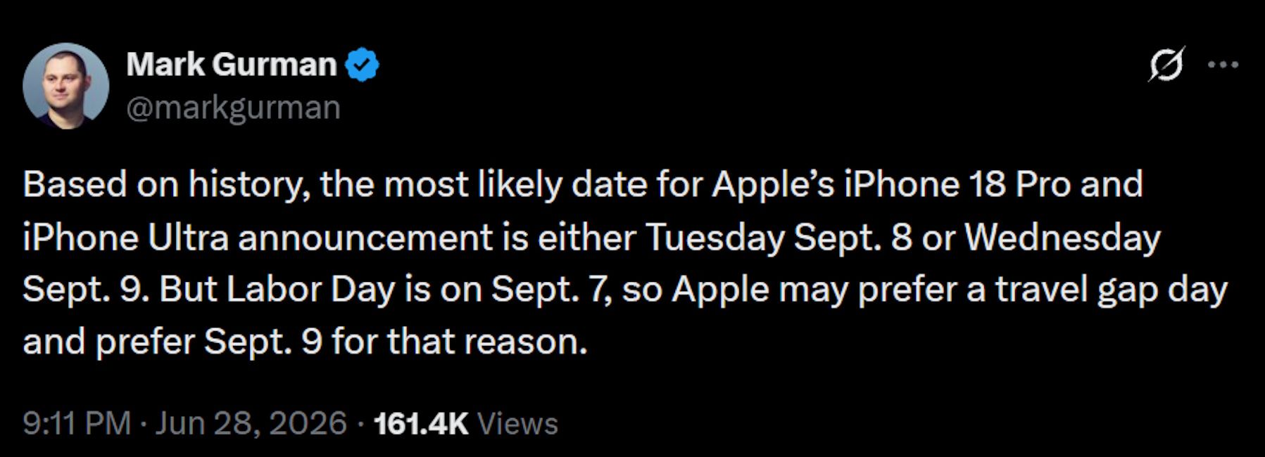 iPhone 18 Pro iPhone Ultra speculated launch date