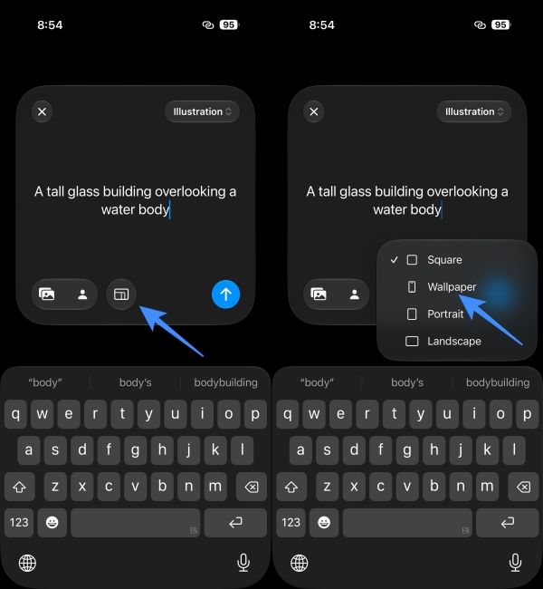 Select the Resize option and choose Wallpaper option