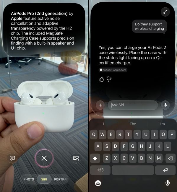 Siri Mode in Camera App Showing Details About Apple AirPods Siri Mode in Camera App Showing Details About Apple AirPods