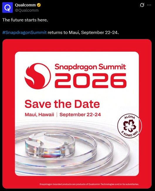 Snapdragon Summit dates post from Qualcomm