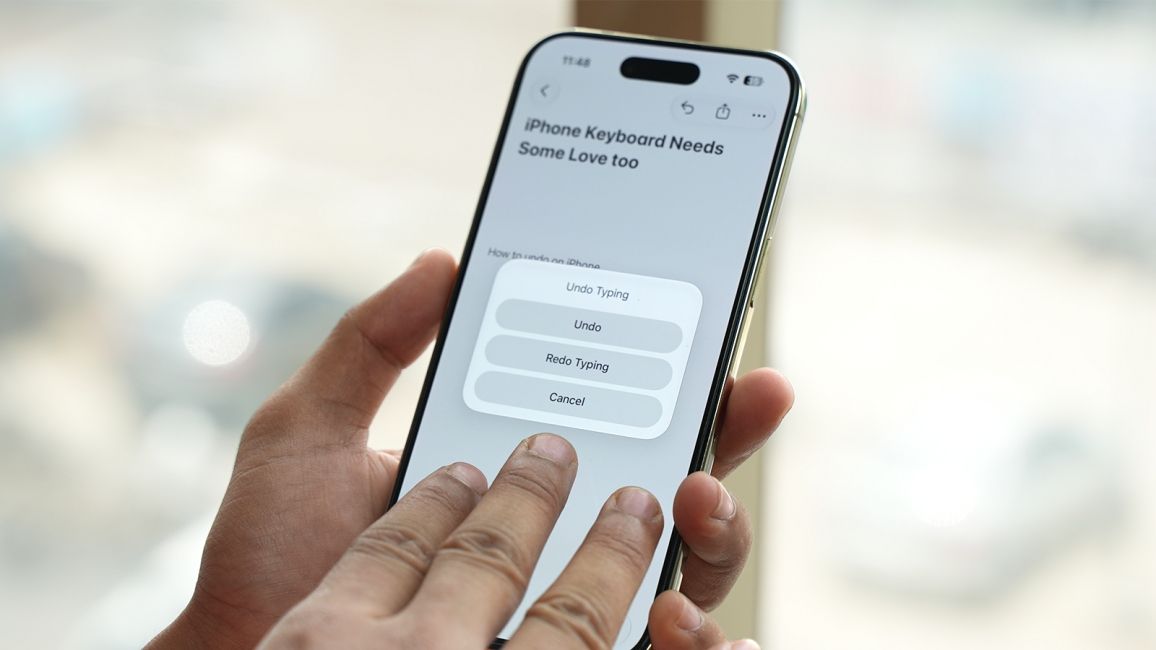 Tap three fingers on the iPhone display