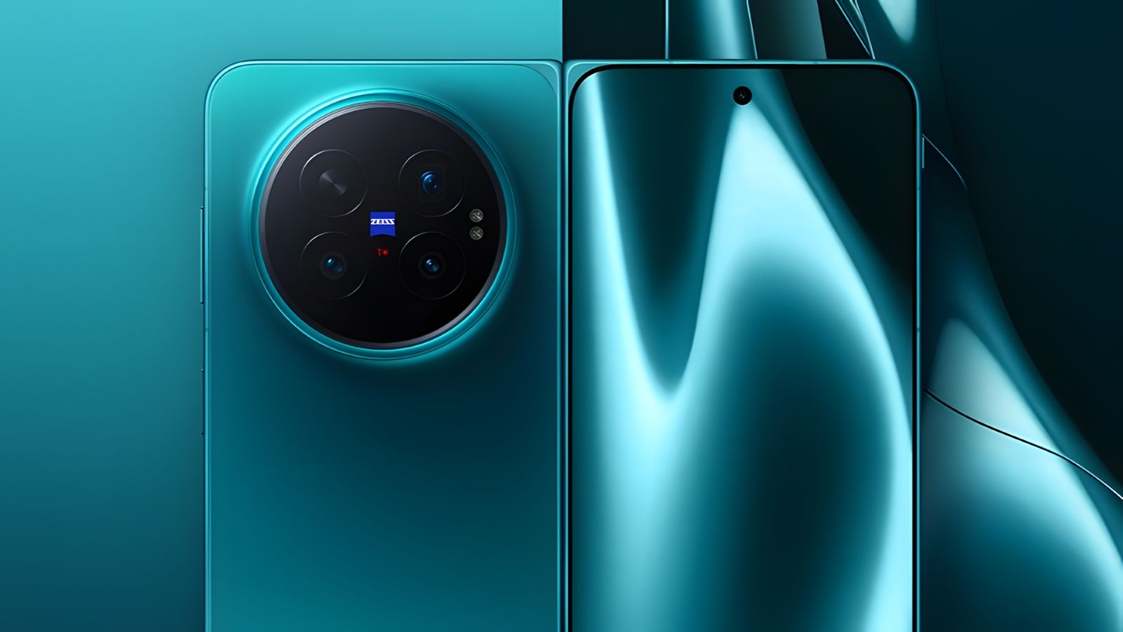 Vivo X Fold 6 from the back in blue colourway