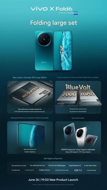 Vivo X Fold 6 processor and battery specs