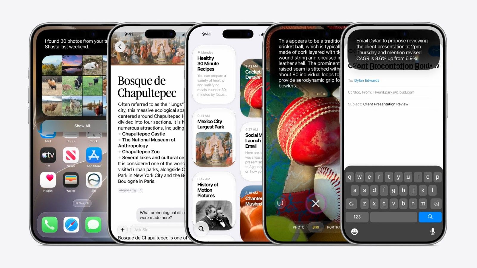 Apple Siri AI features showcased in five iPhone screenshots Apple Siri AI features showcased in five iPhone screenshots
