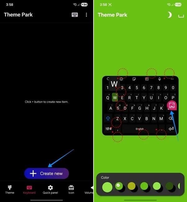 screenshot from a samsung phone showing how to add custom background to samsung keyboard