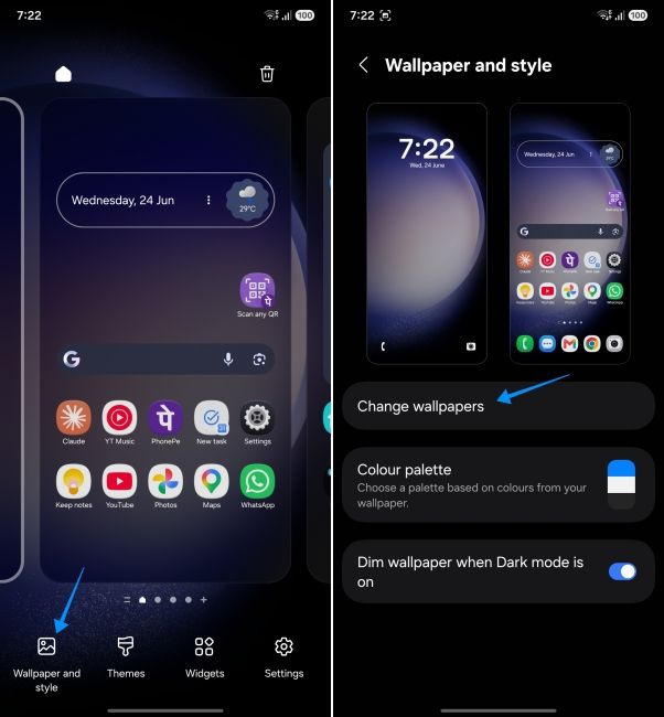 screenshot from samsung phone showing how to change wallpapers screenshot from samsung phone showing how to change wallpapers