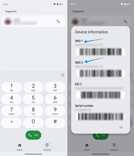 screenshot from a motorola phone showing serial number via dialler code screenshot from a motorola phone showing serial number via dialler code