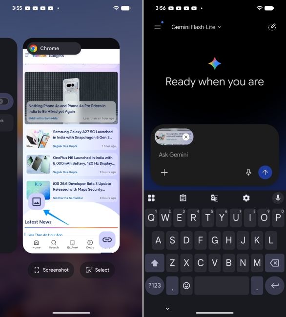 screenshot from a pixel phone showing how to copy and paste an image from the app switcher