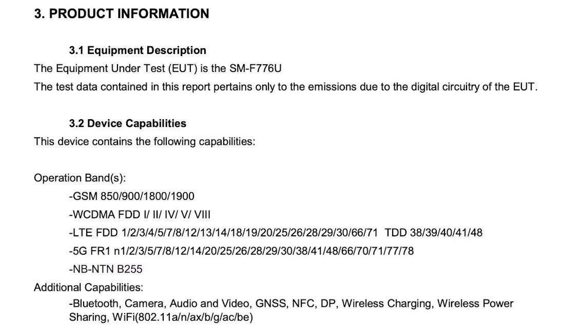 Samsung Galaxy Z Flip 8 FCC certification listing details