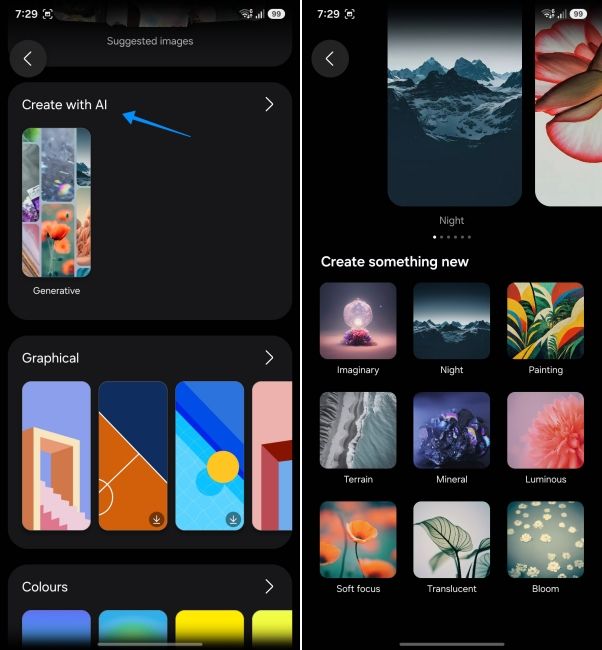 screenshot from samsung phone showing how to generate ai wallpaper screenshot from samsung phone showing how to generate ai wallpaper