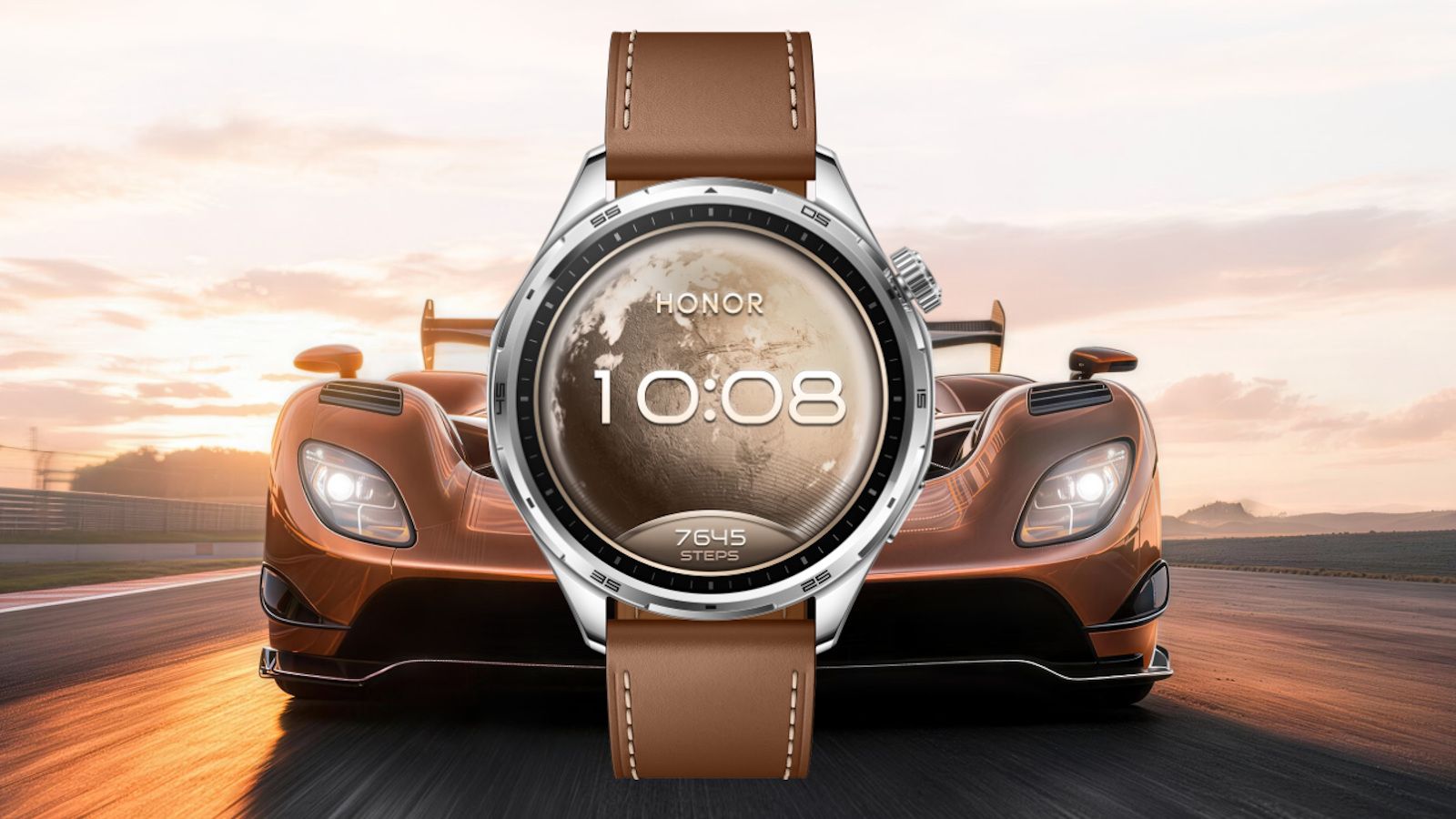 Honor Watch 6 brown smartwatch showcased