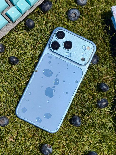 iPhone 18 Pro in Light Blue from the back