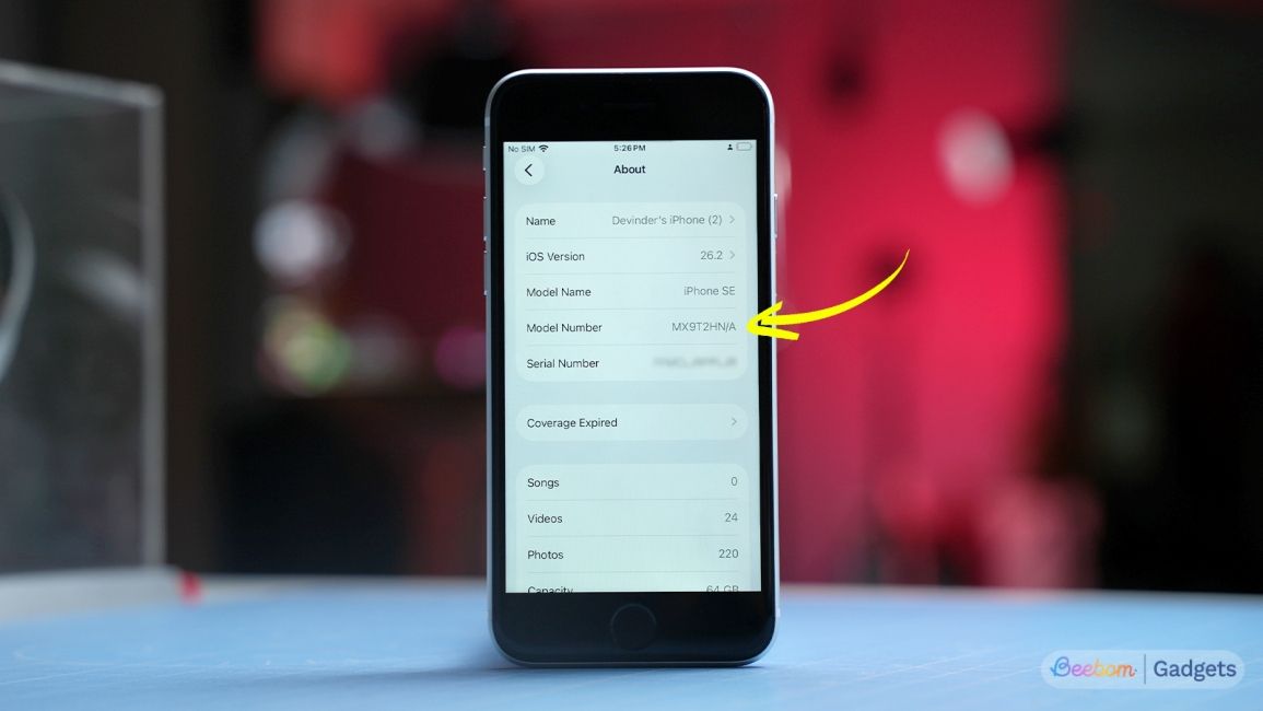 iPhone SE 2020 Model Number shown in the about page iPhone SE 2020 Model Number shown in the about page