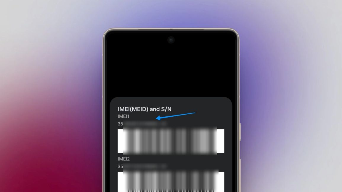 image from an android phone showing imei numbers