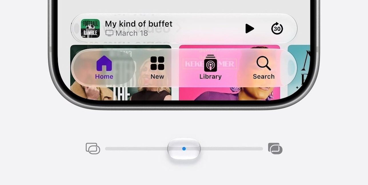 Apple new Liquid Glass UI slider showcased Apple new Liquid Glass UI slider showcased