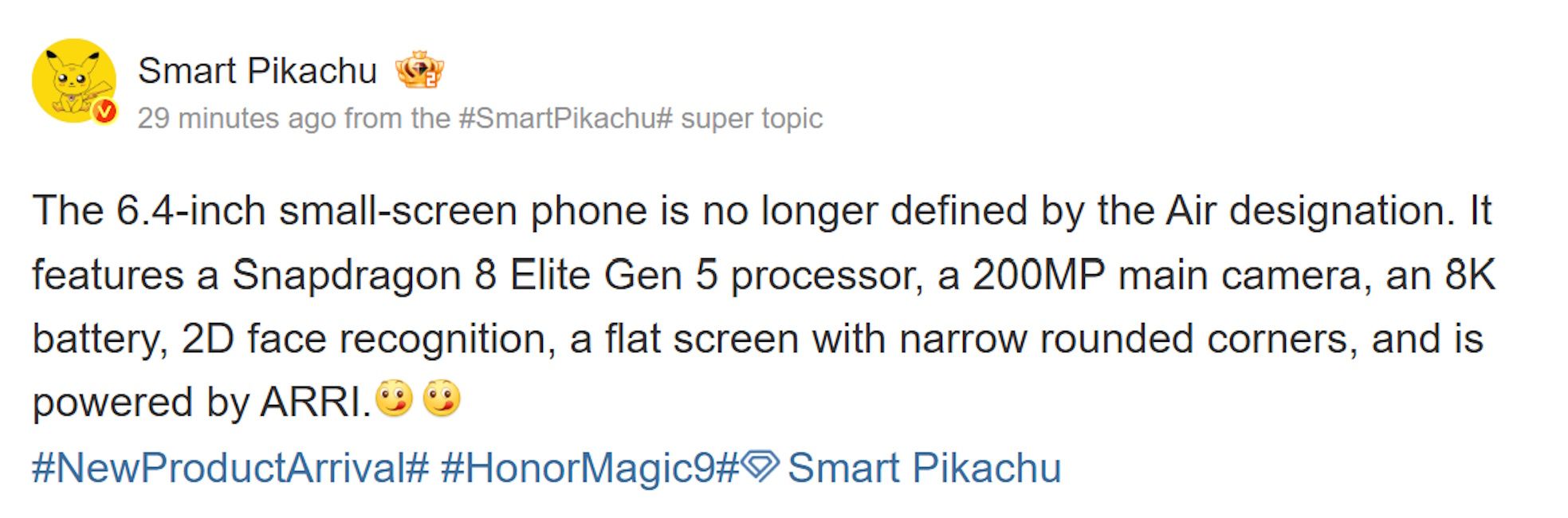 Honor Magic 9 series leak