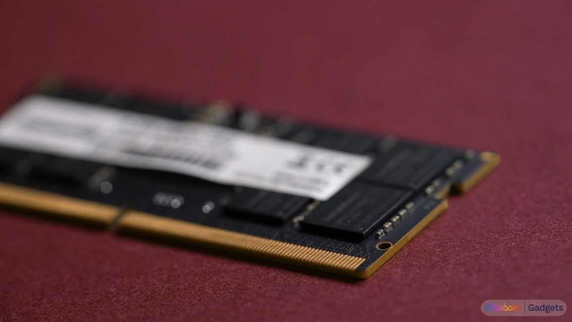 close-up shot of a memory chip of a RAM