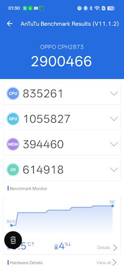 Oppo Find X9s AnTuTu