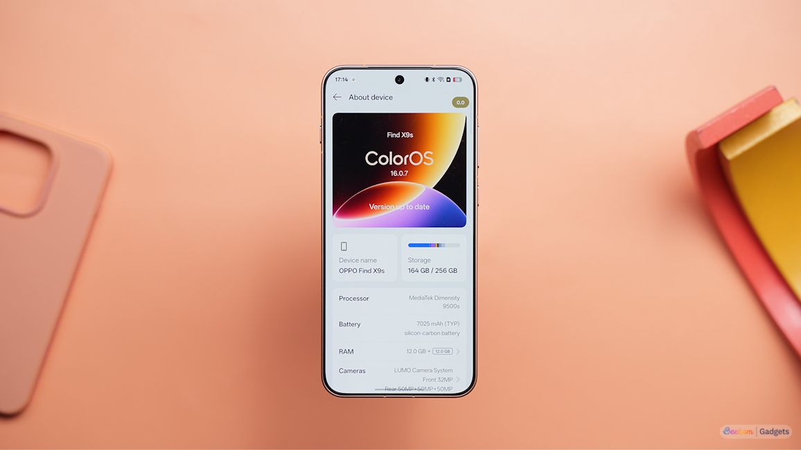 Find X9s ColorOS 16 version