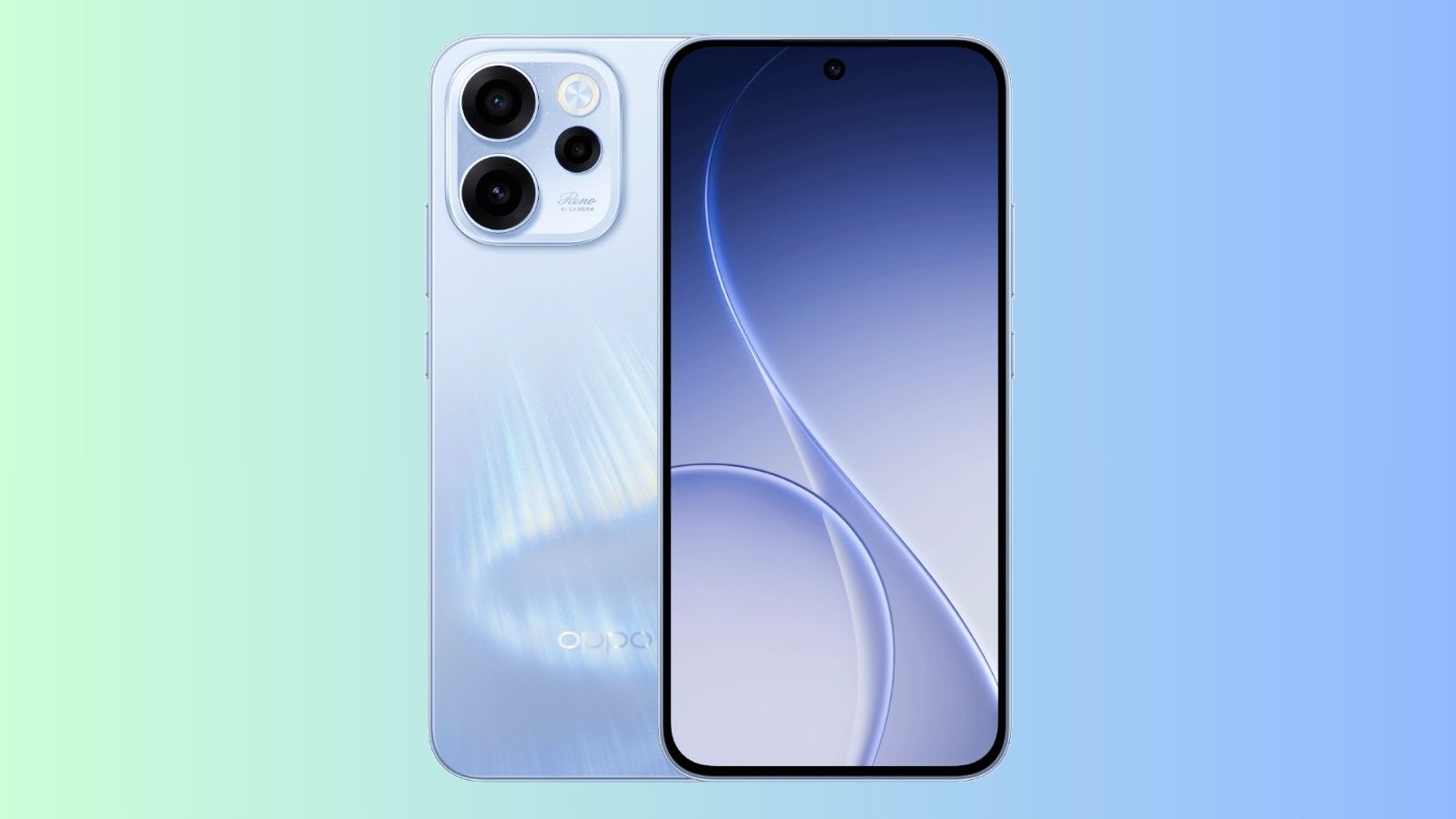 Oppo Reno 15A 5G blue front and back design