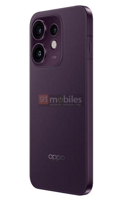 Oppo Reno 16 maroon back design showcased
