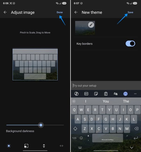 screenshot from a android phone showing how to put picture on swiftkey keyboard