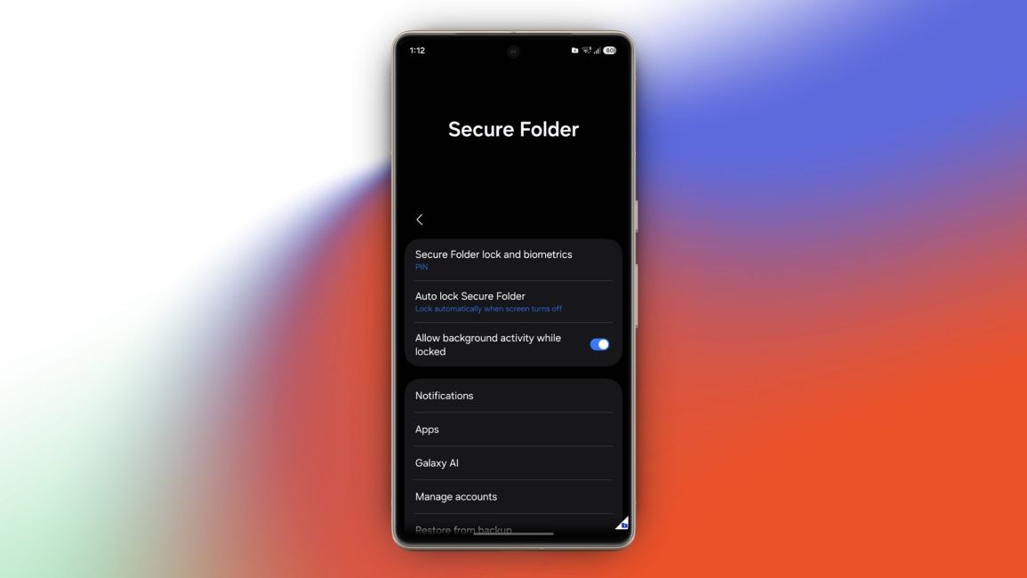 secure folder settings on samsung phone