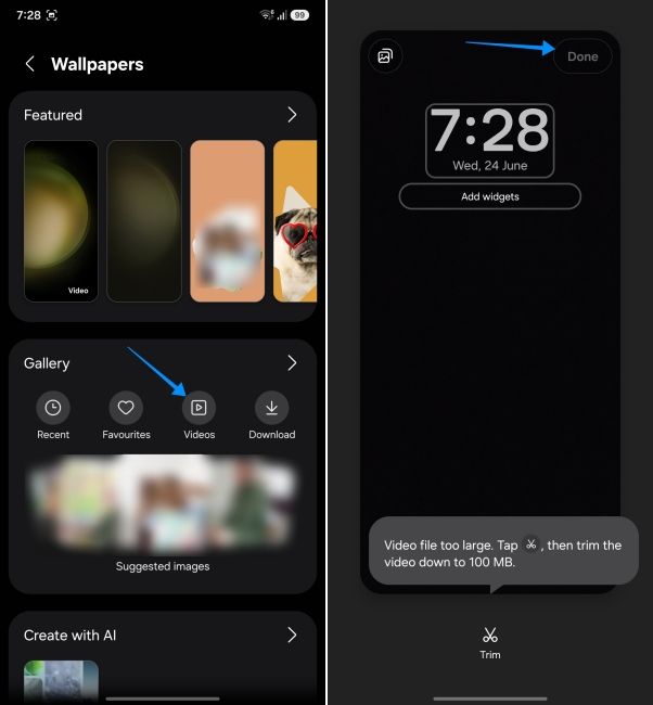 screenshot from samsung phone showing how to set video as lock screen background screenshot from samsung phone showing how to set video as lock screen background
