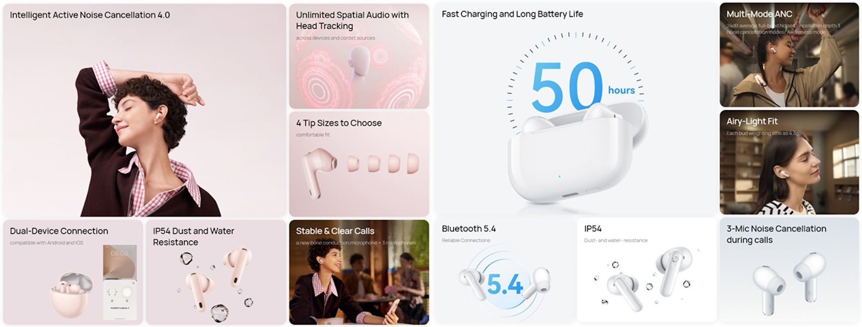 Huawei Freebuds 7i and Freebuds SE 4 specs at a glance